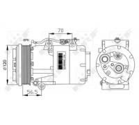 Компрессор, кондиционер NRF 32250G 32250G NRF - купить в магазине запчастей по Украине