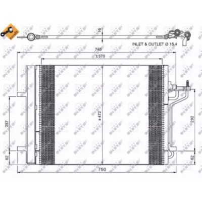 Конденсатор, кондиционер 350052 NRF - купить в магазине запчастей по Украине