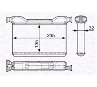 Теплообменник, отопление салона MAGNETI MARELLI 350218354000 350218354000 MAGNETI MARELLI - купить в магазине запчастей по Украине