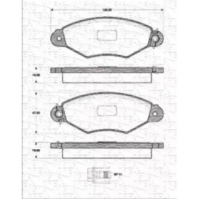 Комплект тормозных колодок, дисковый тормоз 363702161203 MAGNETI MARELLI - купить в магазине запчастей по Украине