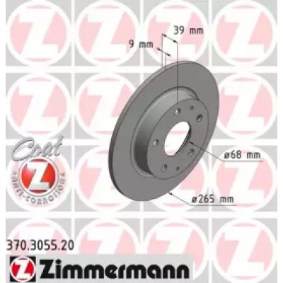 Тормозной диск 370305520 ZIMMERMANN - купить в магазине запчастей по Украине