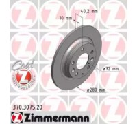 Тормозной диск ZIMMERMANN 370.3075.20 370307520 ZIMMERMANN - купить в магазине запчастей по Украине