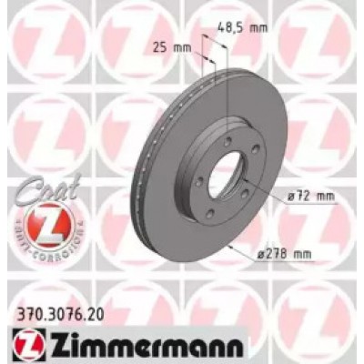 Тормозной диск 370307620 ZIMMERMANN - купить в магазине запчастей по Украине