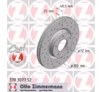 Тормозной диск ZIMMERMANN 370.3077.52 370307752 ZIMMERMANN - купить в магазине запчастей по Украине