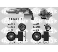 Водяной насос + комплект зубчатого ремня SASIC 3900035 3900035 SASIC - купить в магазине запчастей по Украине