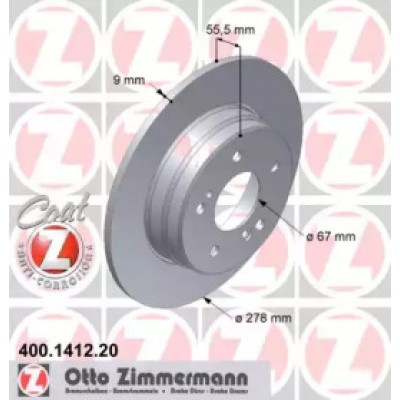Тормозной диск 400141220 ZIMMERMANN - купить в магазине запчастей по Украине