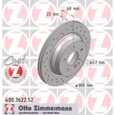 Тормозной диск 400362252 ZIMMERMANN - купить в магазине запчастей по Украине