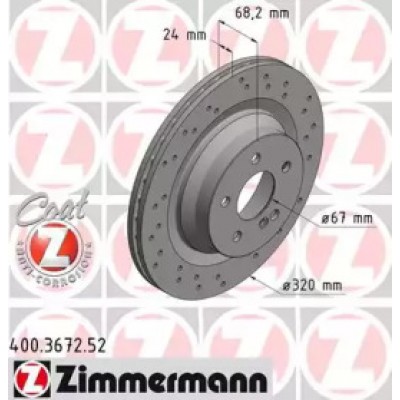 Тормозной диск 400367252 ZIMMERMANN - купить в магазине запчастей по Украине