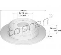 Тормозной диск TOPRAN 400 861 400861 TOPRAN - купить в магазине запчастей по Украине