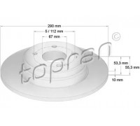Тормозной диск TOPRAN 400 863 400863 TOPRAN - купить в магазине запчастей по Украине