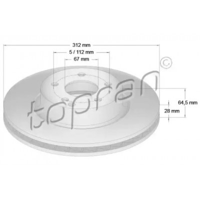 Тормозной диск 401053 TOPRAN - купить в магазине запчастей по Украине