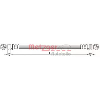 Тормозной шланг 4110304 METZGER - купить в магазине запчастей по Украине