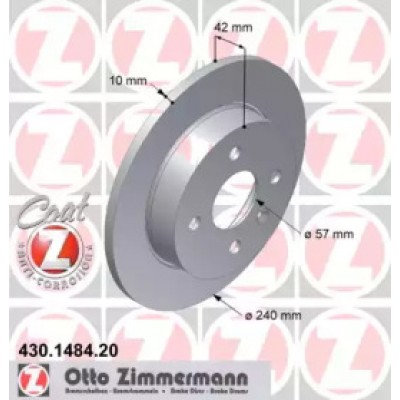 Тормозной диск 430148420 ZIMMERMANN - купить в магазине запчастей по Украине