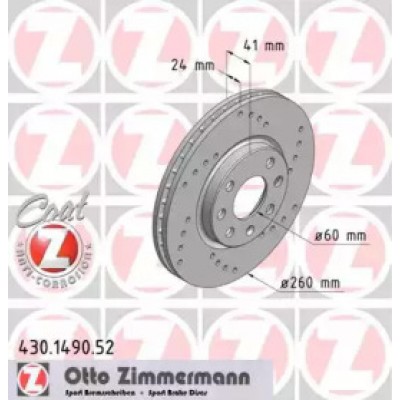 Тормозной диск 430149052 ZIMMERMANN - купить в магазине запчастей по Украине