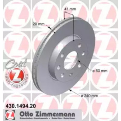 Тормозной диск 430149420 ZIMMERMANN - купить в магазине запчастей по Украине