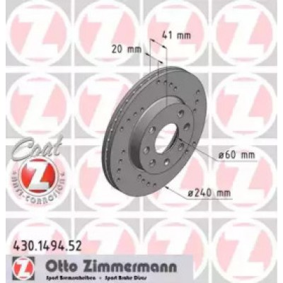 Тормозной диск 430149452 ZIMMERMANN - купить в магазине запчастей по Украине