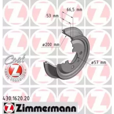 Тормозной барабан 430162020 ZIMMERMANN - купить в магазине запчастей по Украине