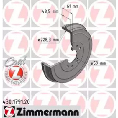 Тормозной барабан 430179120 ZIMMERMANN - купить в магазине запчастей по Украине