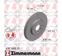 Тормозной диск ZIMMERMANN 430.2600.20 430260020 ZIMMERMANN - купить в магазине запчастей по Украине