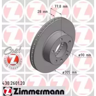 Тормозной диск 430260120 ZIMMERMANN - купить в магазине запчастей по Украине