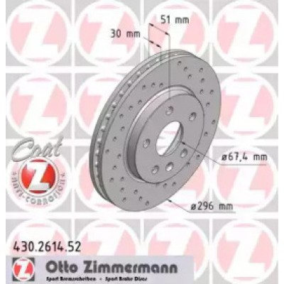 Тормозной диск 430261452 ZIMMERMANN - купить в магазине запчастей по Украине