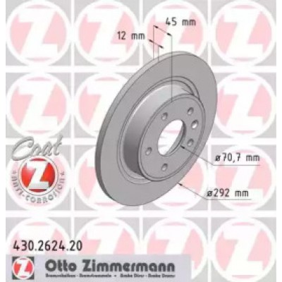 Тормозной диск 430262420 ZIMMERMANN - купить в магазине запчастей по Украине