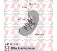 Тормозной диск ZIMMERMANN 470.2420.00 470242000 ZIMMERMANN - купить в магазине запчастей по Украине