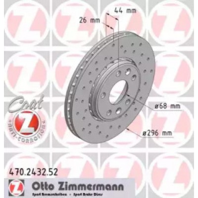 Тормозной диск 470243252 ZIMMERMANN - купить в магазине запчастей по Украине