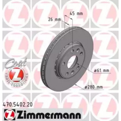 Тормозной диск 470540220 ZIMMERMANN - купить в магазине запчастей по Украине