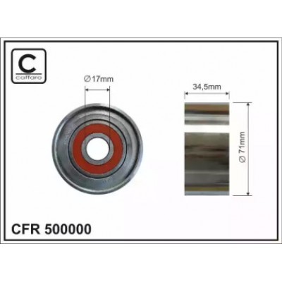 Паразитный / ведущий ролик, поликлиновой ремень 500000 CAFFARO - купить в магазине запчастей по Украине