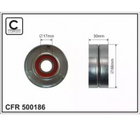 Натяжной ролик, поликлиновойремень CAFFARO 500186 500186 CAFFARO - купить в магазине запчастей по Украине