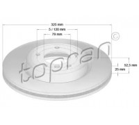 Тормозной диск TOPRAN 500 579 500579 TOPRAN - купить в магазине запчастей по Украине