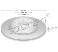 Тормозной диск TOPRAN 500 580 500580 TOPRAN - купить в магазине запчастей по Украине