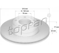 Тормозной диск TOPRAN 500 944 500944 TOPRAN - купить в магазине запчастей по Украине