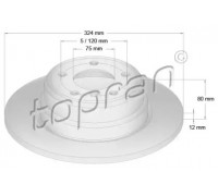 Тормозной диск TOPRAN 501 192 501192 TOPRAN - купить в магазине запчастей по Украине