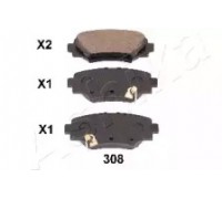 Комплект тормозных колодок, дисковый тормоз ASHIKA 51-03-308 5103308 ASHIKA - купить в магазине запчастей по Украине