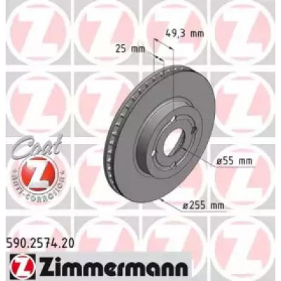 Тормозной диск 590257420 ZIMMERMANN - купить в магазине запчастей по Украине