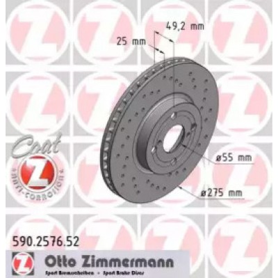 Тормозной диск 590257652 ZIMMERMANN - купить в магазине запчастей по Украине