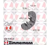 Тормозной диск ZIMMERMANN 600.1599.52 600159952 ZIMMERMANN - купить в магазине запчастей по Украине