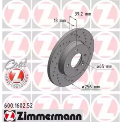 Тормозной диск 600160252 ZIMMERMANN - купить в магазине запчастей по Украине