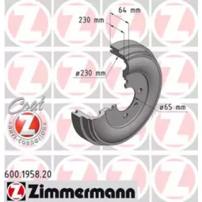 Тормозной барабан 600195820 ZIMMERMANN - купить в магазине запчастей по Украине