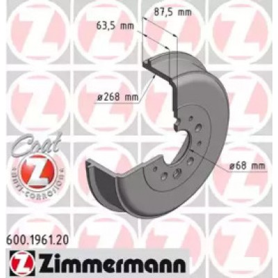 Тормозной барабан 600196120 ZIMMERMANN - купить в магазине запчастей по Украине