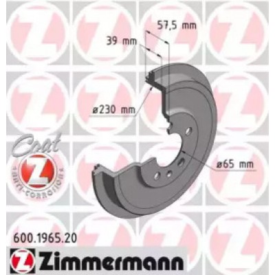 Тормозной барабан 600196520 ZIMMERMANN - купить в магазине запчастей по Украине