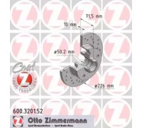 Тормозной диск ZIMMERMANN 600.3201.52 600320152 ZIMMERMANN - купить в магазине запчастей по Украине