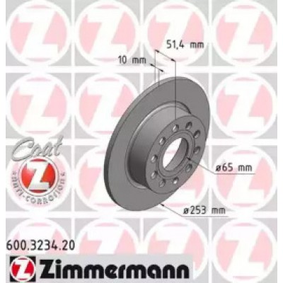Тормозной диск 600323420 ZIMMERMANN - купить в магазине запчастей по Украине