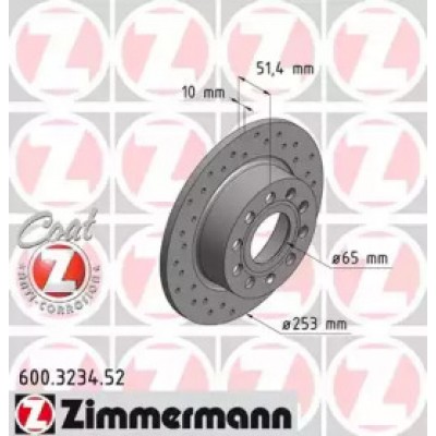 Тормозной диск 600323452 ZIMMERMANN - купить в магазине запчастей по Украине