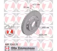 Тормозной диск ZIMMERMANN 600.3240.20 600324020 ZIMMERMANN - купить в магазине запчастей по Украине