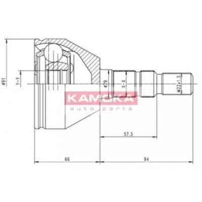 Шарнирный комплект, приводной вал 6037 KAMOKA - купить в магазине запчастей по Украине