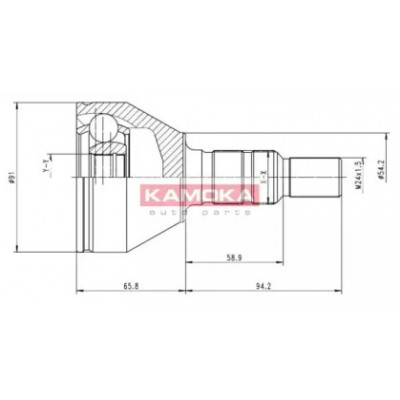 Шарнирный комплект, приводной вал 6039 KAMOKA - купить в магазине запчастей по Украине