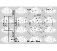 Тормозной диск SASIC 6100016 6100016 SASIC - купить в магазине запчастей по Украине
